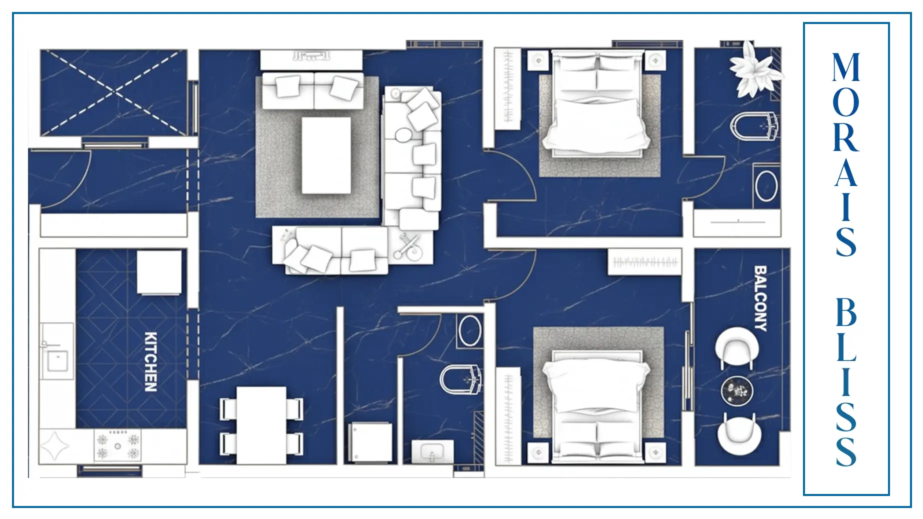 2 BHK Floor Plan - Morais Bliss