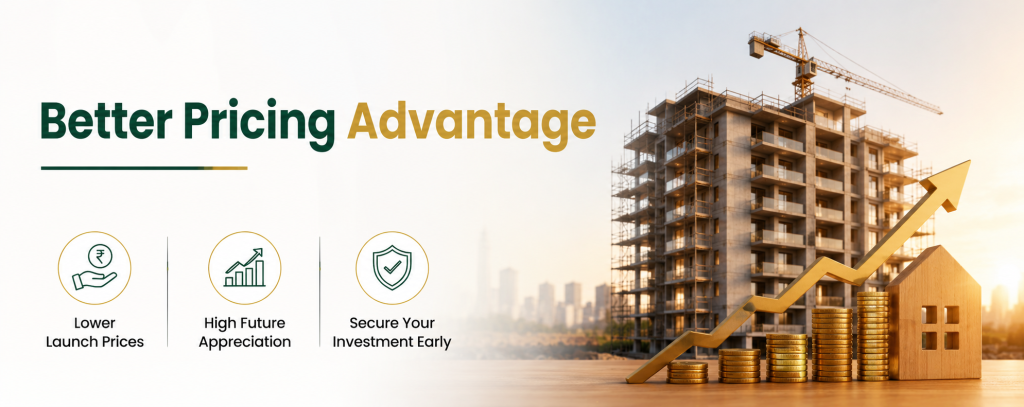 One of the biggest reasons people choose under construction flats in Trichy is the pricing benefit.