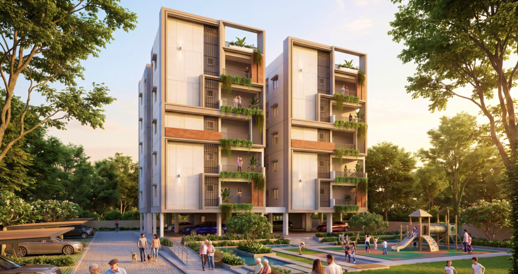 Morais Eden redefines elite urban living with expansive 3 BHK and 4 BHK luxury residences designed for discerning modern families.