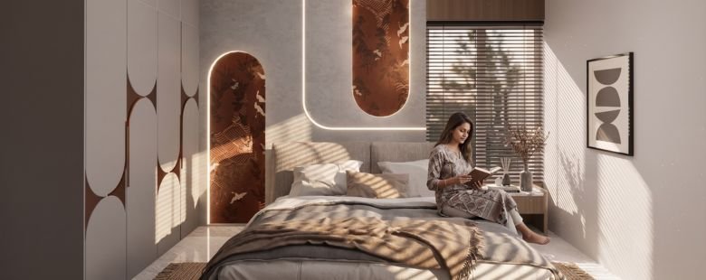 The two bedrooms provide flexibility for different family needs.