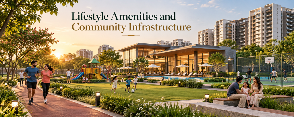 Morais City offers 100+ lifestyle amenities within its 360+ acre township. The township features recreational and sports facilities, including Morais Hermes Sports Complex, Morais Clarion, landscaped green spaces, children's play areas, and entertainment venues.