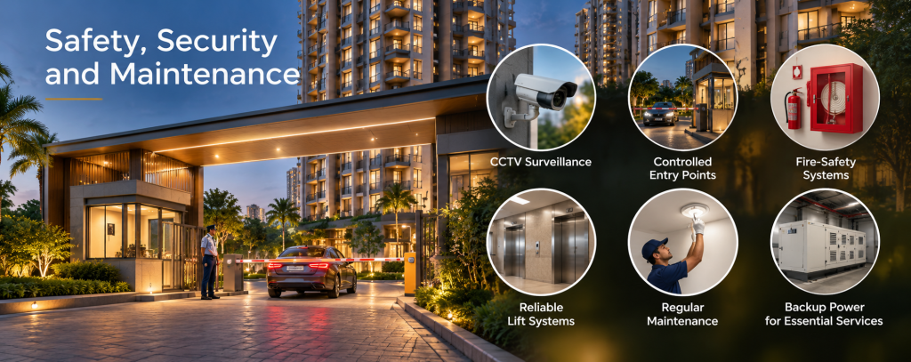 High-rise residential buildings require appropriate fire-safety arrangements, emergency exits, reliable lift systems, and properly maintained common areas.