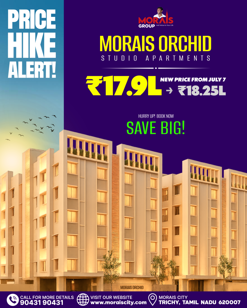 Morais Orchid Studio Apartments From ₹17.90L → ₹18.25L New pricing effective from July 7, 2025