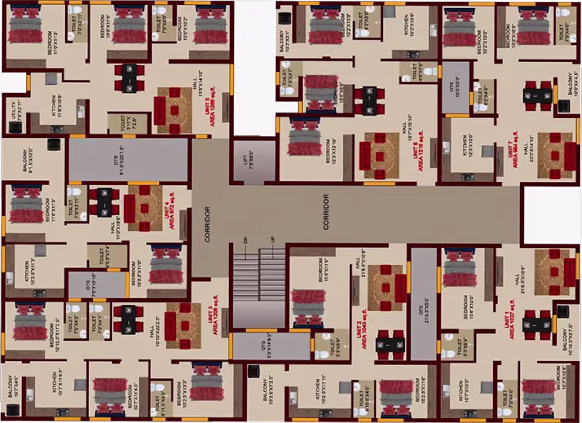 Orchid Apartment Floor Plan — Trichy Morais City